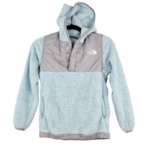 The North Face Kids Fleece Pullover Hoodie Blue Gray Size Youth 10/12